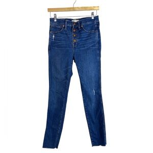 Madewell 10” High Rise Medium Wash Skinny Jeans Size 28
